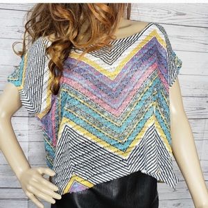 H.I.P Happening in the Present loose knitted over shoulder crop shirt Small